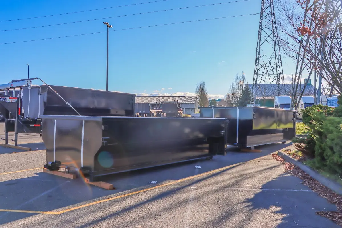 Roll-off dumpster ready for waste disposal at job site for 12 Yard Dumpster Rental in Daly City